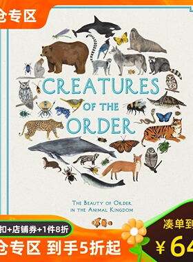 自然科普绘本 自然中的动物 英文原版精装 海洋陆地天空 Kelsey Oseid绘 初中礼物课外插图本读物 Creatures of the Order