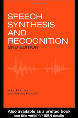 【预订】Speech Synthesis and Recognition