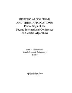 预订 their Genetic and Applications Algorithms