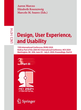 预订 Design, User Experience, and Usability: 13th International Conference, Duxu 2024, Held as Part of the 26th Hci Inte