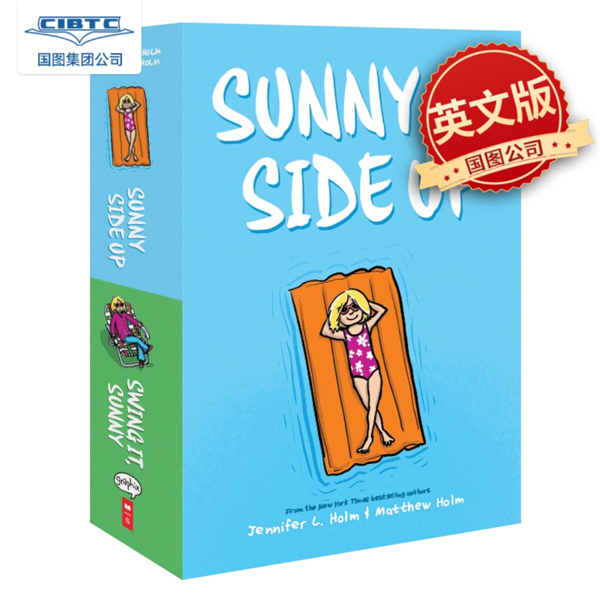 英文原版 女孩桑尼2册套装 纽伯瑞奖作家Jennifer L. Holm 儿童文学 假期读物 Sunny Side Up and Swing It, Sunny: The Box Set