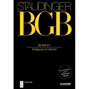 809 Vorlegung Staudinger 事物 9783805913126 预订 811： 811 Bgb Sachen von 2023 呈现 §§