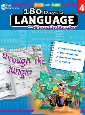 【预订】180 Days of Language for Fourth Grade: Practice, Assess, Diagnose