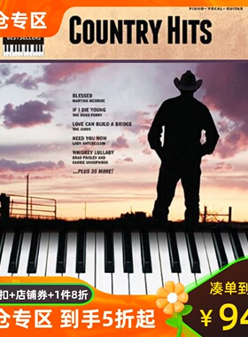 英文原版 乡村音乐精选集 40首经典乐谱 钢琴/声乐/吉他 Country Hits: 40 Sheet Music Bestsellers Series