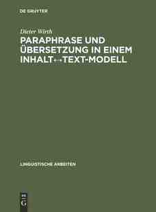 und Übersetzung Modell 预订 9783484303546 Inhalt?Text Paraphrase einem