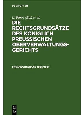 预订 Rechtsgrundsätze D. Königl. Pr Erg.-Bd. 1905/1906: 9783112386293