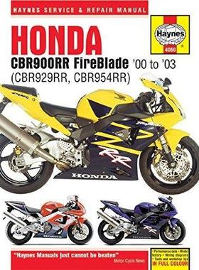 [预订]Honda CBR900RR FireBlade (00 - 03) Haynes Repair Manual 9780857338907