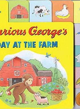 【预售】Curious George’s Day at the Farm (Tabbed Lift-The-Flap)