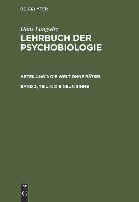 【预订】Die Welt ohne Rätsel, Teil 4. Die neun Sinne 9783112310236