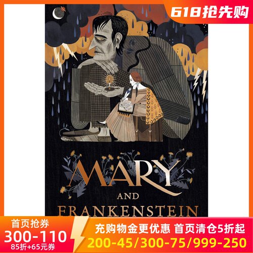 英文原版 Julia Sarda绘本 玛丽·雪莱的故事 平装 纪念《弗兰肯斯坦》200周年 Mary and Frankenstein