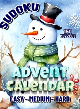 预订 Sudoku Advent Calendar: Christmas Sudoku Puzzle Book For Adults. December’s Daily Dose of Cheer.: 9798861739610