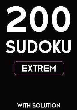 [预订]200 Sudoku extrem with solution: Puzzle Book, 9x9, 2 puzzles per page 9781079423631
