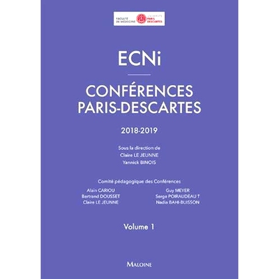 预订 ECNi : conférences Paris-Descartes : 2018-2019. Vol. 1 ECNi：巴黎笛卡尔会议：2018-2019。航班。 1: 9782224036003