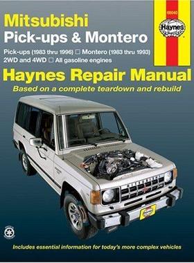 [预订]Mitsubishi & Montero 2WD & 4WD petrol pick-ups (1983-1996) Haynes Repair Manual (USA) 9781563921926