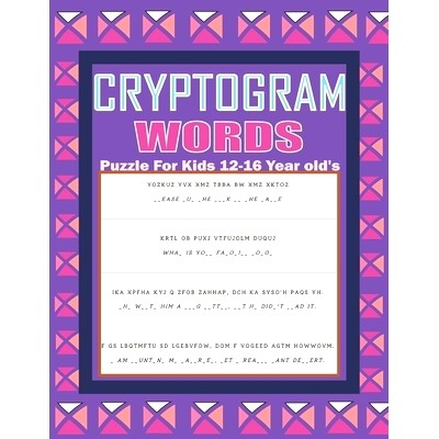 预订 Cryptogram Words Puzzle For Kids 12-16 Year old’s: Relaxing and Educational Cryptoquips Book: 9798322133612
