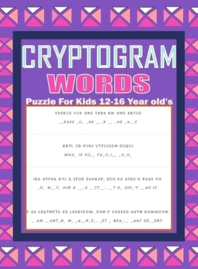 预订 Cryptogram Words Puzzle For Kids 12-16 Year old’s: Relaxing and Educational Cryptoquips Book: 9798322133612