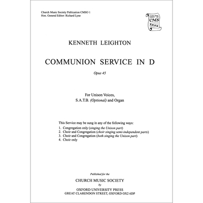 预订 Communion Service in D Op. 45 D大调弥撒服务: 9780193952317