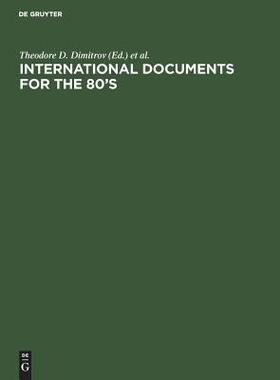 [预订]International Documents for the 80’s 9783110087178