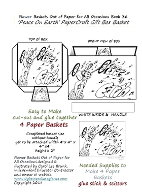 预订 Flower Baskets Out of Paper for All Occasions Book 36: Peace On Earth PaperCraft Gift Box Basket: 9781983756078