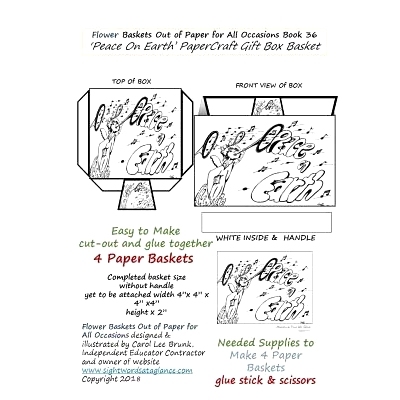 预订 Flower Baskets Out of Paper for All Occasions Book 36: Peace On Earth PaperCraft Gift Box Basket: 9781983756078