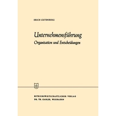 预订 Unternehmensführung: Organisation und Entscheidungen: 9783322982780