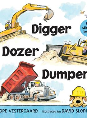 现货 英文原版 挖掘机、 推土机、翻斗车 押韵绘本 平装 Digger, Dozer, Dumper