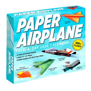 每天一页 进口日历 英文原版 Fold 纸飞机 2026年折叠日历 Paper 台历 Calendar 预售 Airplane Day 2026