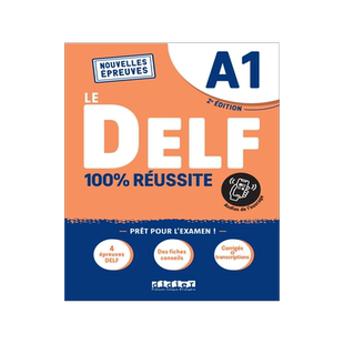 现货 法语原版教辅 DELF A1 100% réussite 2022新版 DELF考试听力写作阅读练习 法国出国留学备考 原装进口书