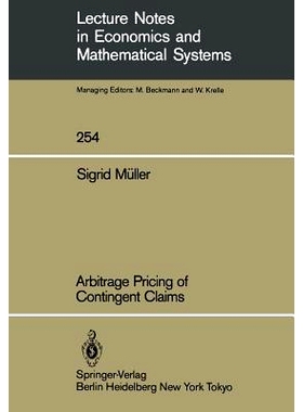 预订 Arbitrage Pricing of Contingent Claims: 9783540159735