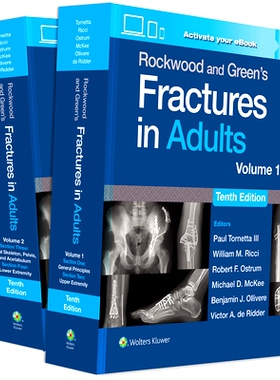 预订 Rockwood and Green’s Fractures in Adults: Print + eBook with Multimedia Rockwood & Wilkins成人骨折: 9781975211608