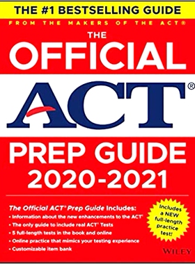 预订 The Official Act Prep Guide, 2021 Edition, Revised And Updated (Book + Bonus Online Content) 官方行动准备指南 2021