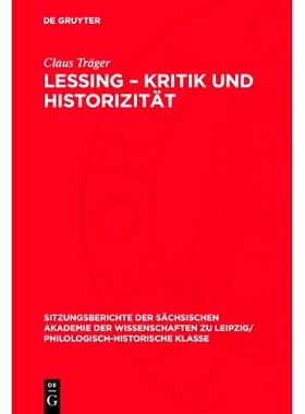 预订 Lessing – Kritik und Historizität: 9783112712528