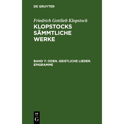 预订 Oden. Geistliche Lieder. Epigramme: 9783112686737