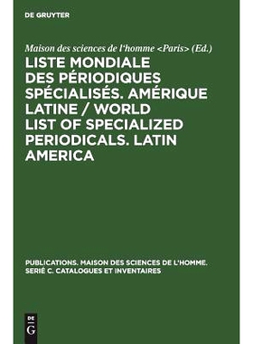 预订 Liste mondiale des périodiques spécialisés. Amérique latine / World list of specialized periodicals. Latin Amer