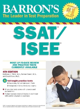 现货 英文原版 巴朗SSAT/ISEE指南，第4版 Barron's SSAT/ISEE, 4th Edition 美国高中入学考试