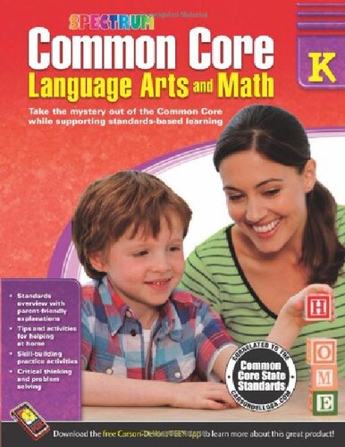 Spectrum Common Core Language Arts and Math, Grade K 英文原版 Spectrum 共同核心语文与数学，幼儿园