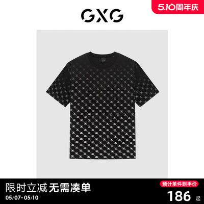 GXG男装 商场同款渐变满印短袖T恤 2023年夏季新品GEX14414882