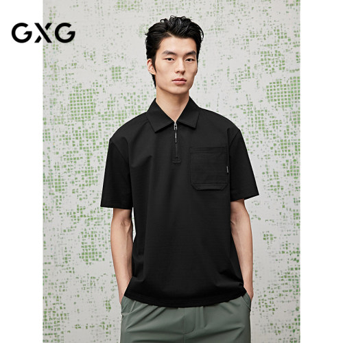 [商场同款]GXG男装 印花廓形休闲男士polo衫 25夏新品G25X242040