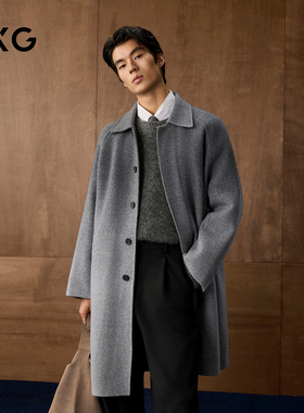 GXG男装 商场同款双色渐变长款大衣 2025年冬季新品G25X264024