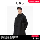 商场同款 黑色中长款 风衣 城市户外系列 GXG男装 22年秋季 新品