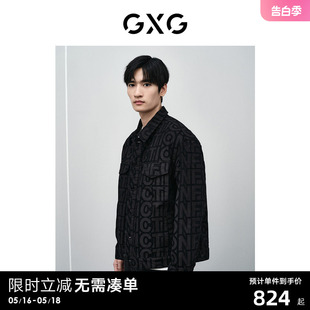 商场同款 GXG男装 新品 24年春季 GFX1E800651 新年系列黑色牛仔夹克