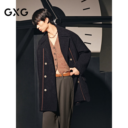【GXG X ADSB联名】GXG男装商场同款长款大衣25年冬G25X264019
