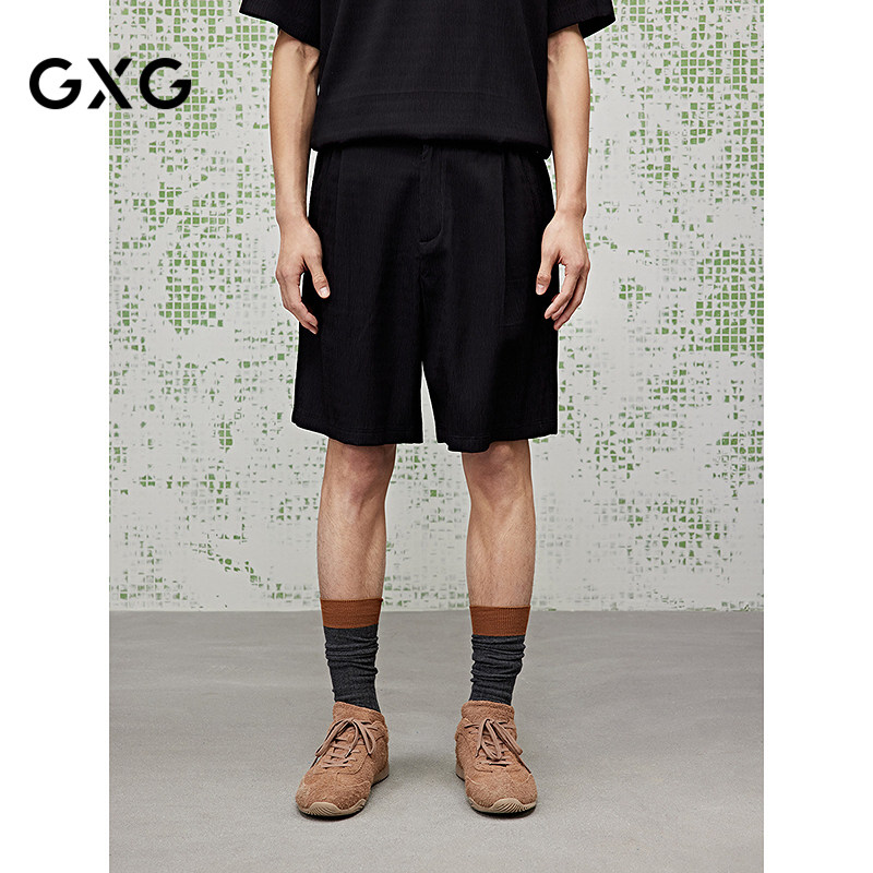 [商场同款]GXG男装 肌理休闲短裤五分裤男裤25夏新品G25X222034