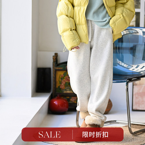 松紧腰宽松直筒显瘦束口加绒卫裤