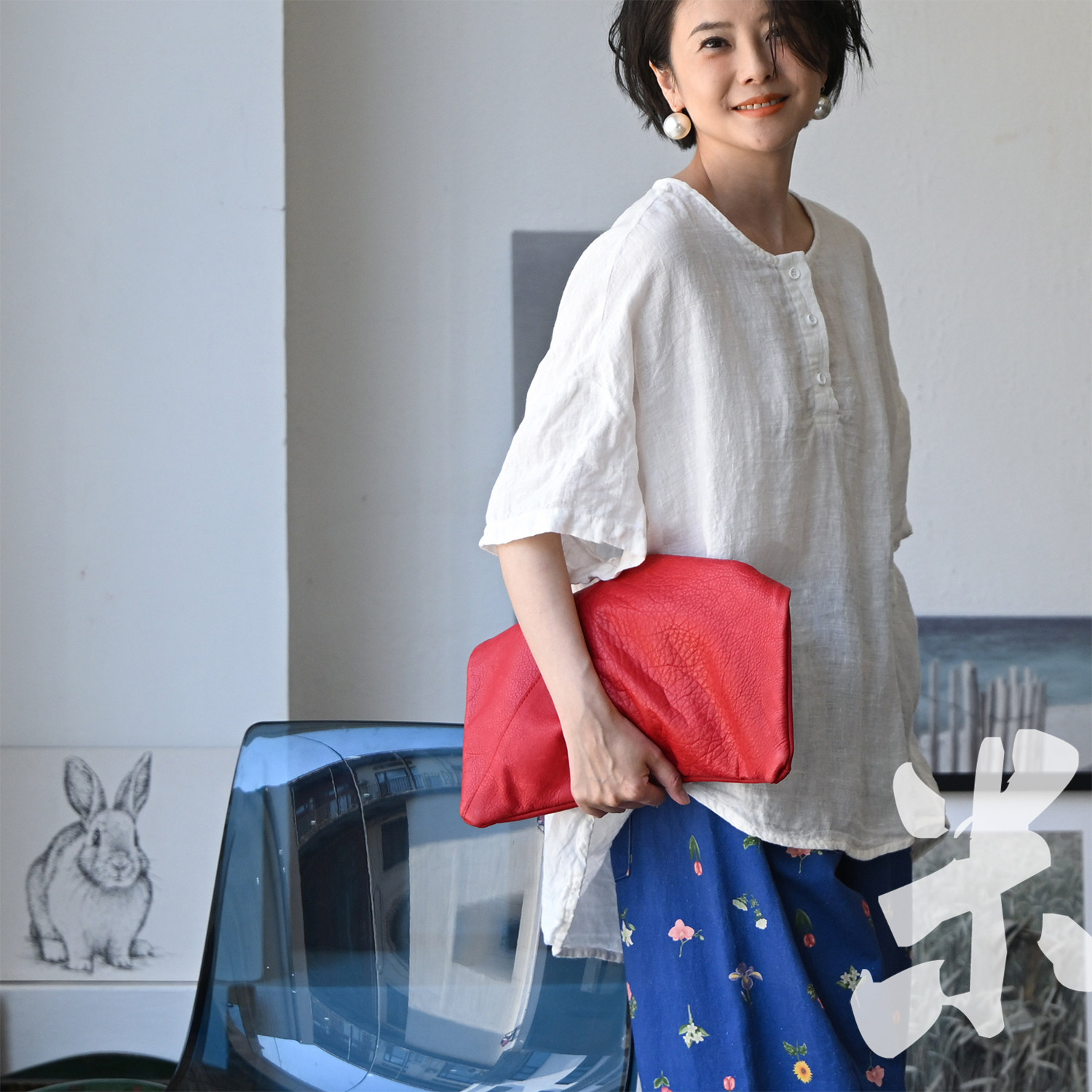 C97620 文艺休闲纯色圆领半襟宽松纽扣短袖亚麻衬衫女夏 米兰宣言