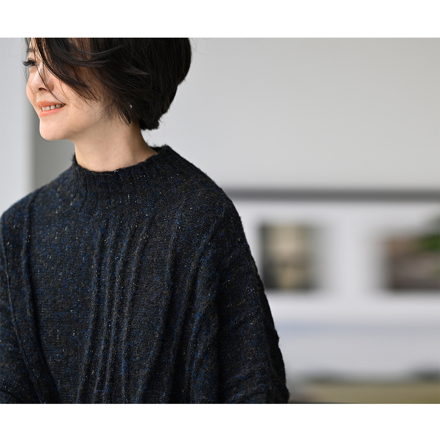 短袖花纱线宽松羊毛裙长款毛衣