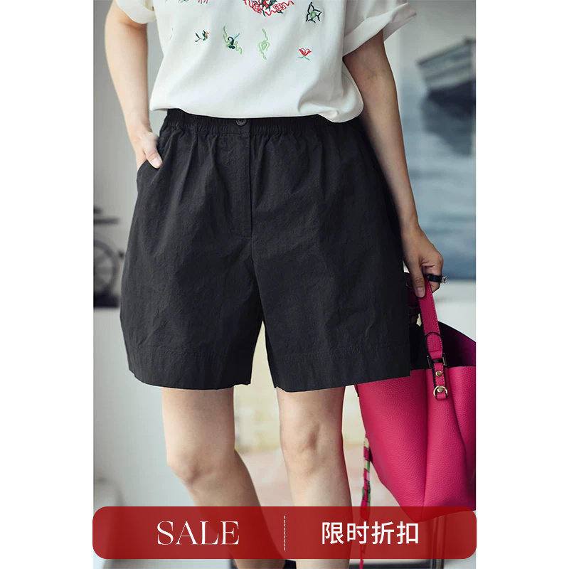 特●K5668C休闲宽松显瘦松紧腰纯棉a字短裤短款裙裤女夏米兰宣言
