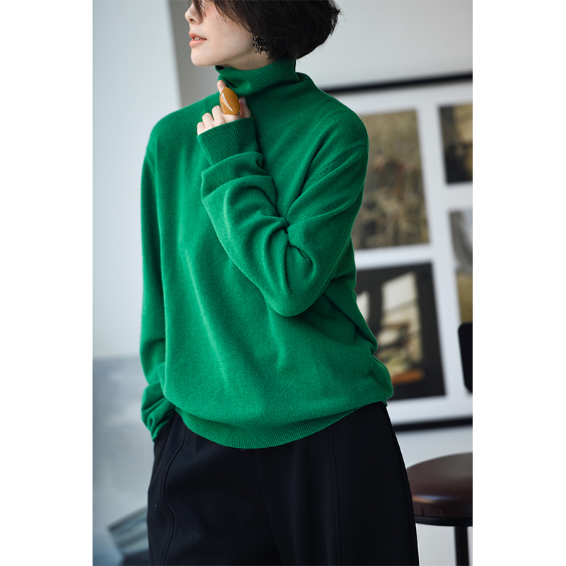 纯羊毛毛衣女韩版简约百搭