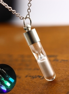 爆款时光沙漏水晶漂流瓶吊坠创意项链手工流沙许愿瓶配饰