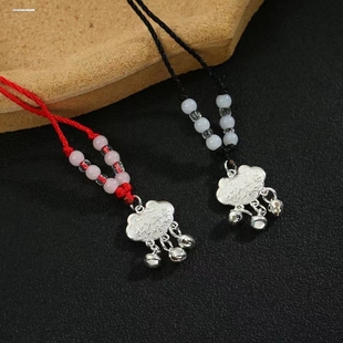 儿童长命锁宝宝平安富贵仿金锁吊坠铃铛项链挂件礼物